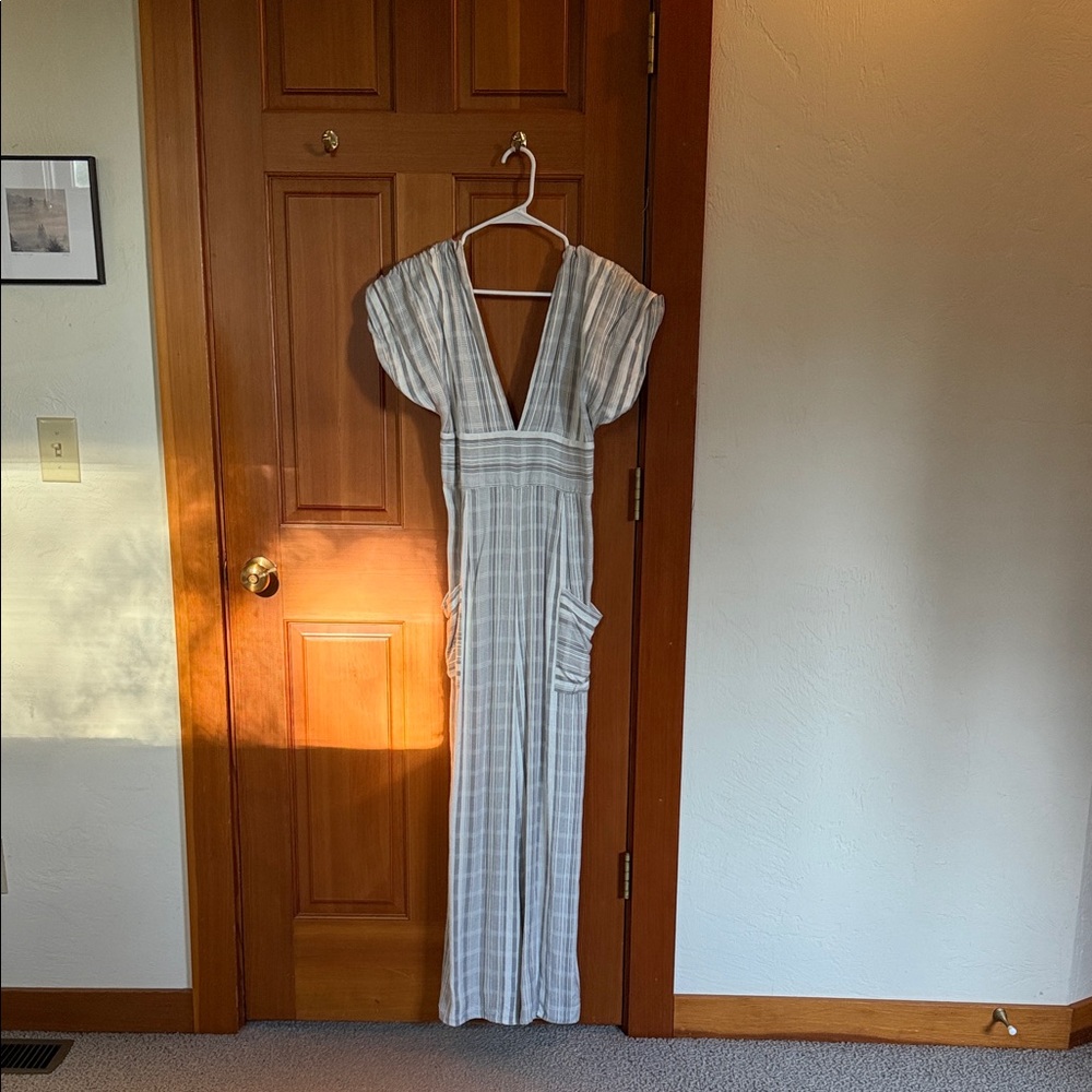 L*Space Gray and White Striped Dress